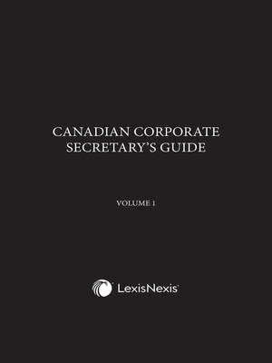 cover image of Canadian Corporate Secretary's Guide